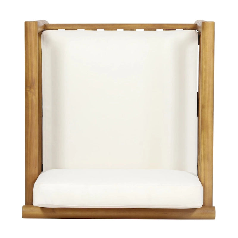 Bonsallo Acacia Wood Outdoor Club Chair with Cushions by Christopher Knight Home