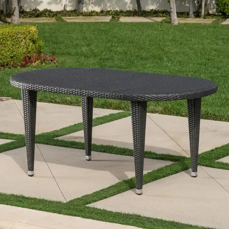 Dominica Outdoor Oval Wicker 69-inch Wicker Dining Table by Christopher Knight Home - 69.30 L x 38.20 W x 30.00 H