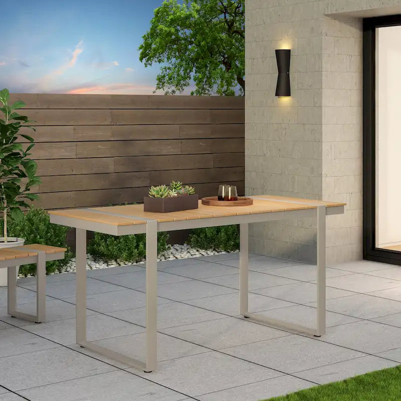 Cibola Outdoor Aluminum Dining Table by Christopher Knight Home - 62.75  W x 27.50  D x 30.00  H