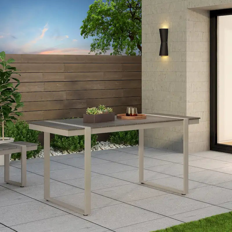 Cibola Outdoor Aluminum Dining Table by Christopher Knight Home - 62.75  W x 27.50  D x 30.00  H