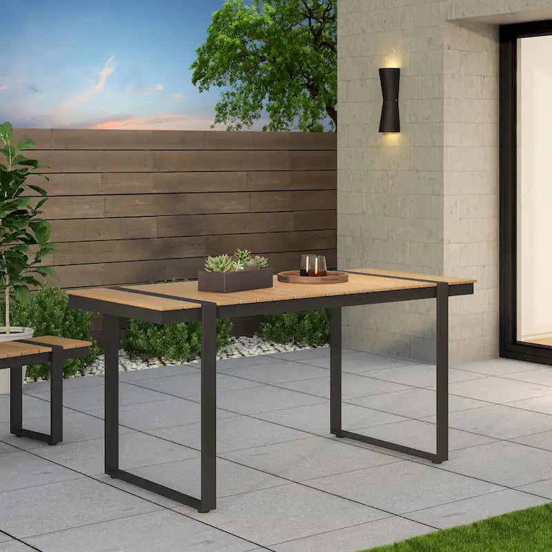 Cibola Outdoor Aluminum Dining Table by Christopher Knight Home - 62.75  W x 27.50  D x 30.00  H