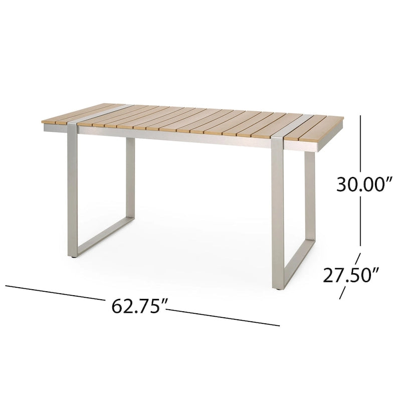 Cibola Outdoor Aluminum Dining Table by Christopher Knight Home - 62.75  W x 27.50  D x 30.00  H