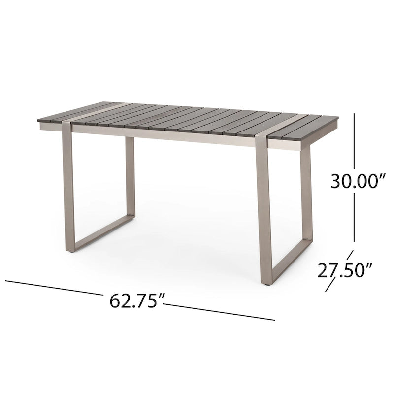 Cibola Outdoor Aluminum Dining Table by Christopher Knight Home - 62.75  W x 27.50  D x 30.00  H