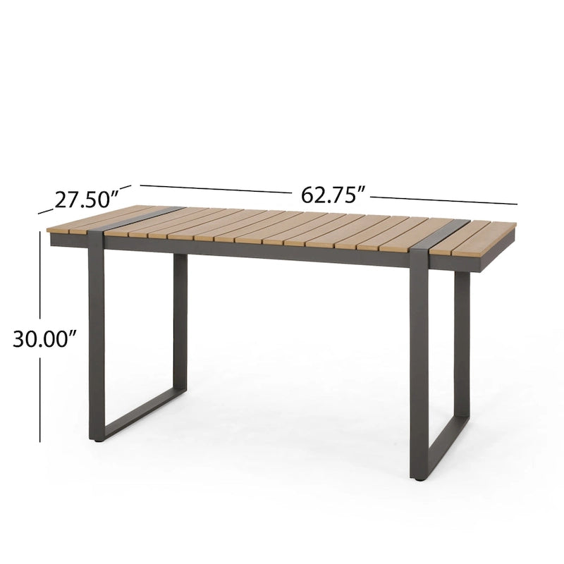 Cibola Outdoor Aluminum Dining Table by Christopher Knight Home - 62.75  W x 27.50  D x 30.00  H