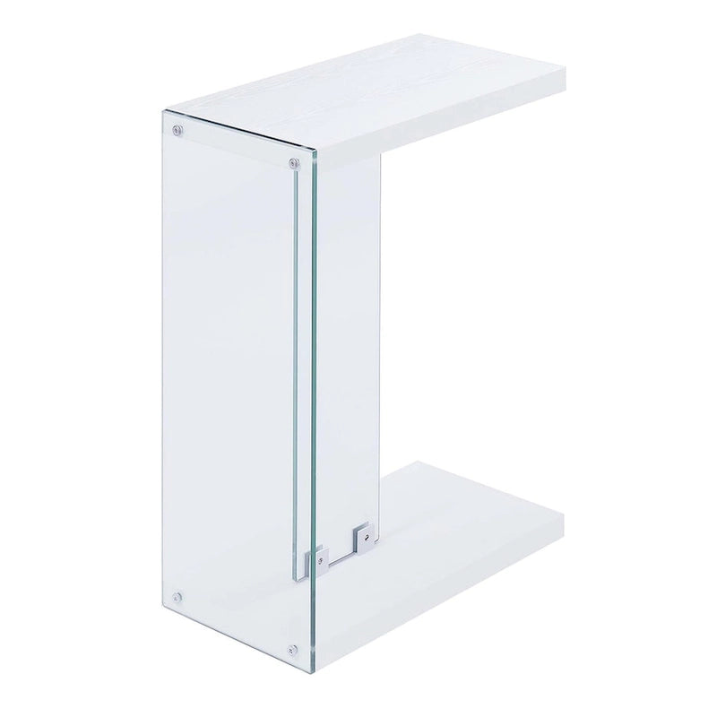 Glass C End Table with 2-Tier Shelves - 6 Finishes