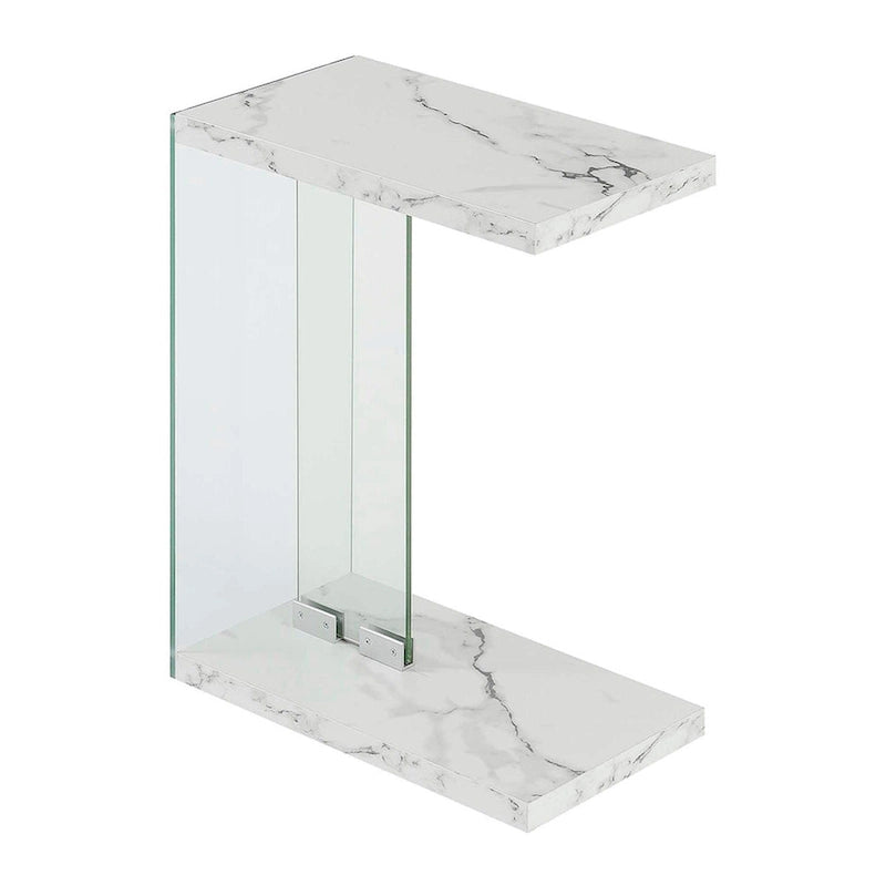 Glass C End Table with 2-Tier Shelves - 6 Finishes