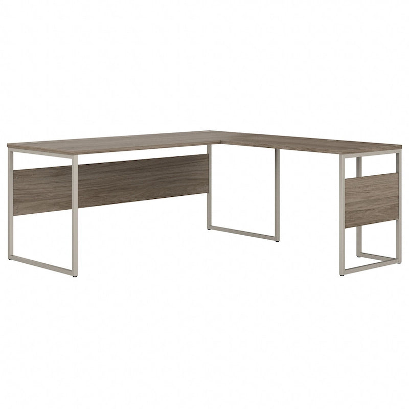 72W x 30D L-Shaped Table Desk with Metal Legs - Modern Hickory, White, Platinum Gray, Storm Gray, Black Walnut