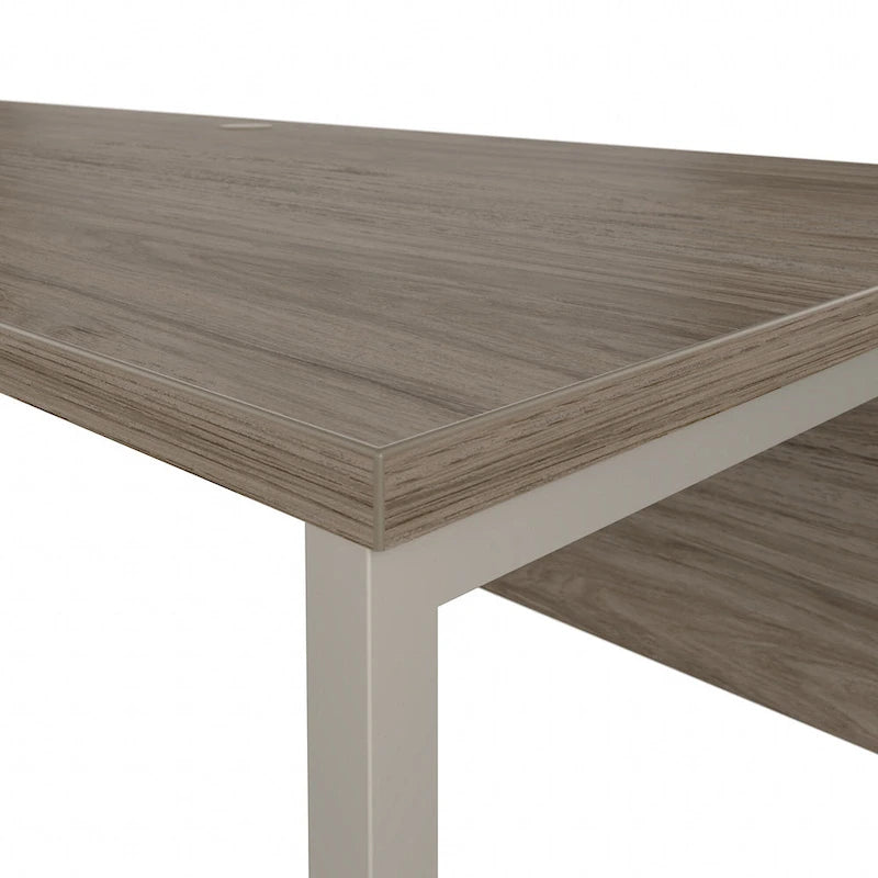 72W x 30D L-Shaped Table Desk with Metal Legs - Modern Hickory, White, Platinum Gray, Storm Gray, Black Walnut
