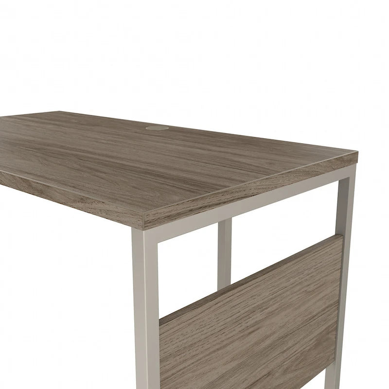 72W x 30D L-Shaped Table Desk with Metal Legs - Modern Hickory, White, Platinum Gray, Storm Gray, Black Walnut