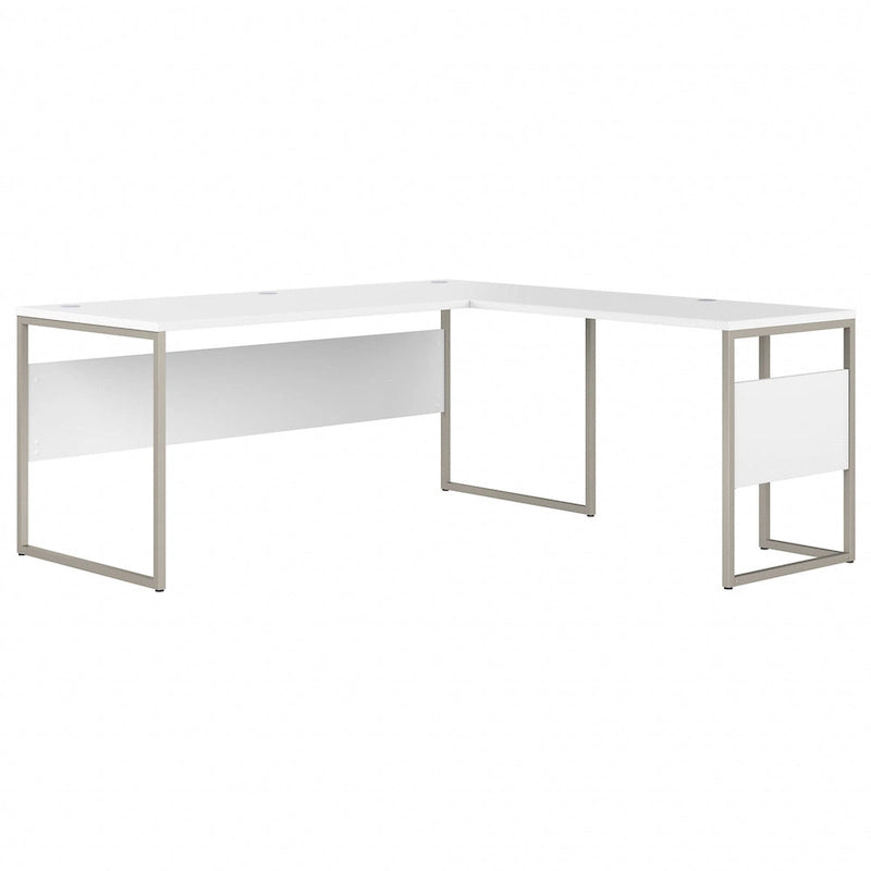 72W x 30D L-Shaped Table Desk with Metal Legs - Modern Hickory, White, Platinum Gray, Storm Gray, Black Walnut