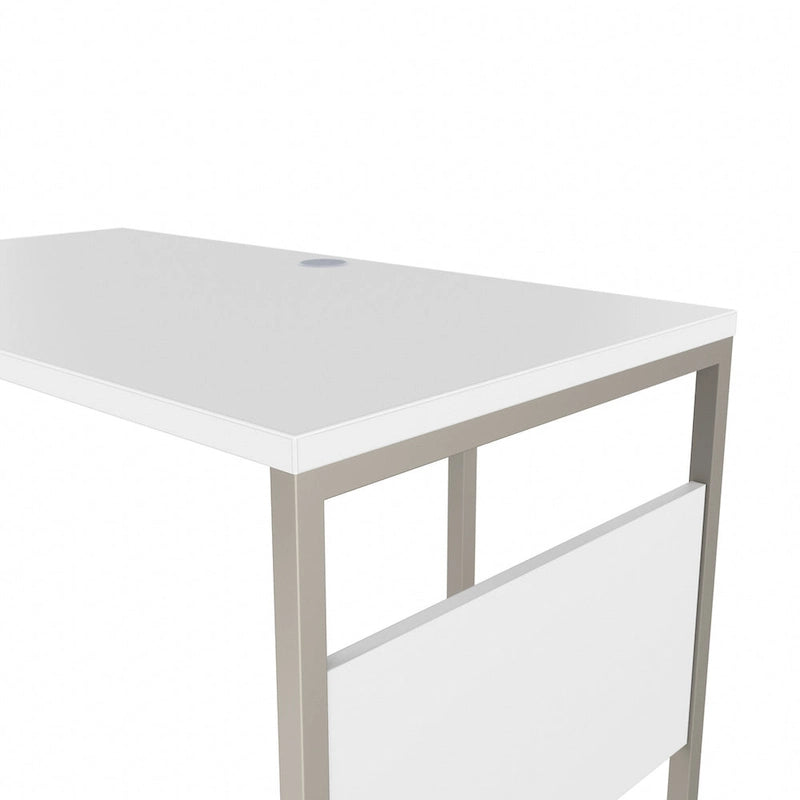 72W x 30D L-Shaped Table Desk with Metal Legs - Modern Hickory, White, Platinum Gray, Storm Gray, Black Walnut