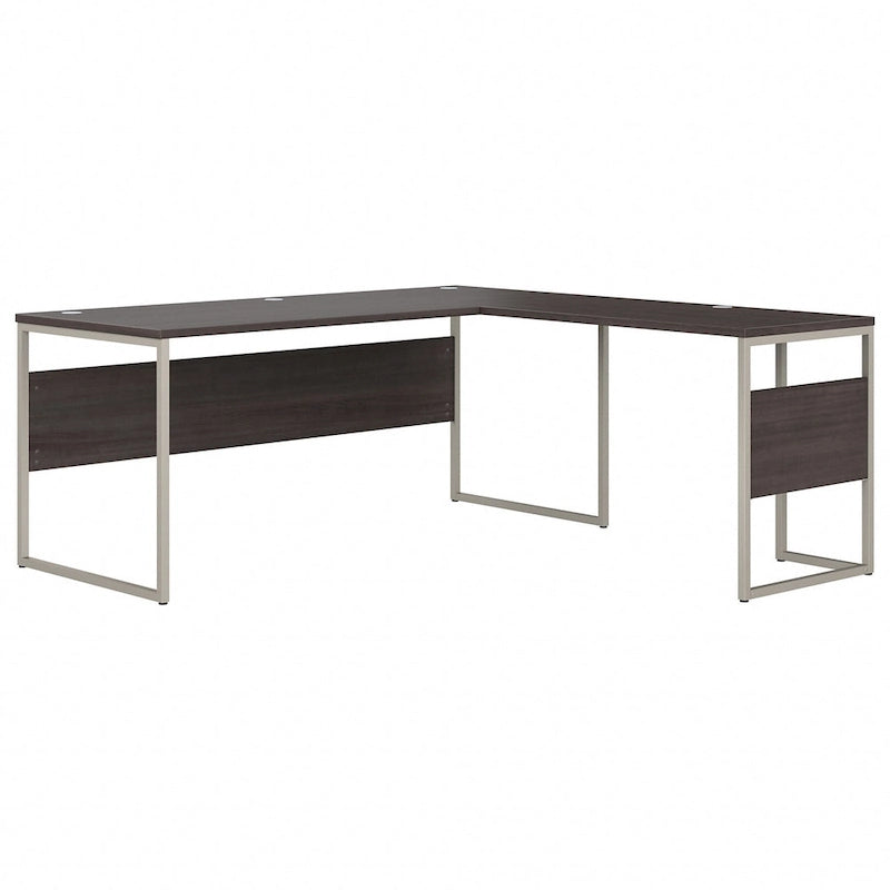 72W x 30D L-Shaped Table Desk with Metal Legs - Modern Hickory, White, Platinum Gray, Storm Gray, Black Walnut