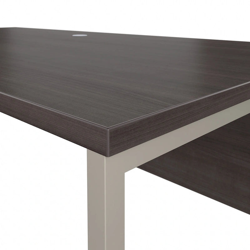 72W x 30D L-Shaped Table Desk with Metal Legs - Modern Hickory, White, Platinum Gray, Storm Gray, Black Walnut