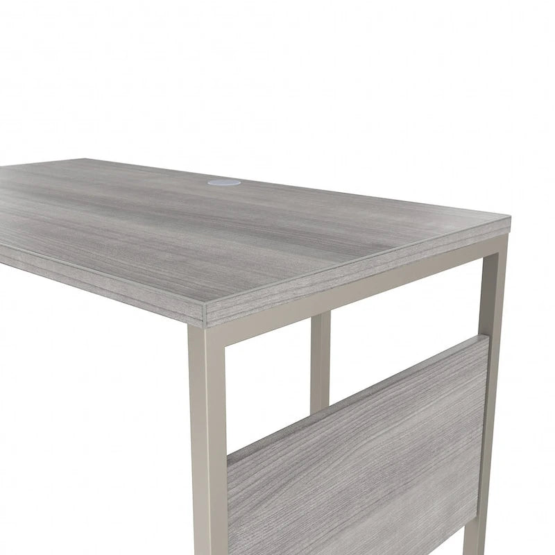 72W x 30D L-Shaped Table Desk with Metal Legs - Modern Hickory, White, Platinum Gray, Storm Gray, Black Walnut