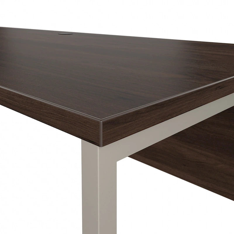 72W x 30D L-Shaped Table Desk with Metal Legs - Modern Hickory, White, Platinum Gray, Storm Gray, Black Walnut