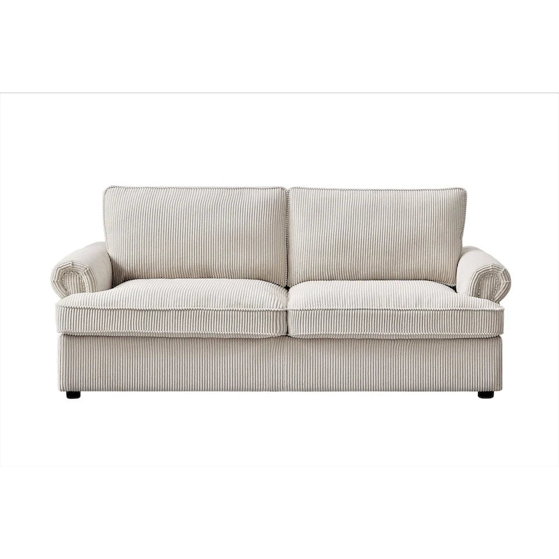 76" Corduroy Sleeper Sofa Bed - Ivory, Ginger, Dark Green, Grey, Black