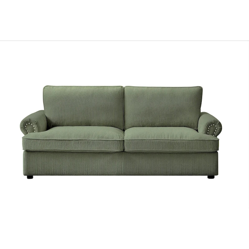 76" Corduroy Sleeper Sofa Bed - Ivory, Ginger, Dark Green, Grey, Black