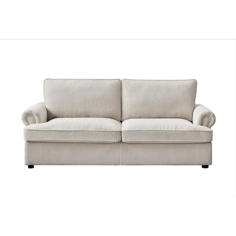 76" Corduroy Sleeper Sofa Bed - Ivory, Ginger, Dark Green, Grey, Black