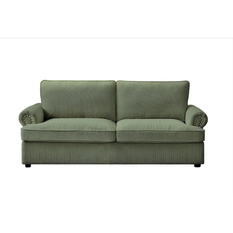 76" Corduroy Sleeper Sofa Bed - Ivory, Ginger, Dark Green, Grey, Black