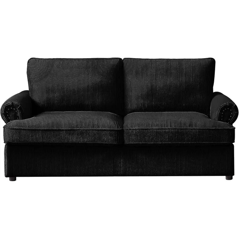 76" Corduroy Sleeper Sofa Bed - Ivory, Ginger, Dark Green, Grey, Black