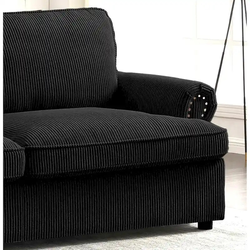 76" Corduroy Sleeper Sofa Bed - Ivory, Ginger, Dark Green, Grey, Black