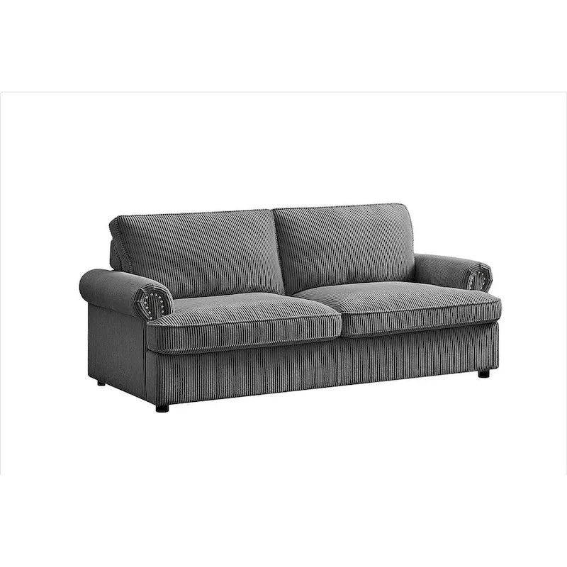 76" Corduroy Sleeper Sofa Bed - Ivory, Ginger, Dark Green, Grey, Black