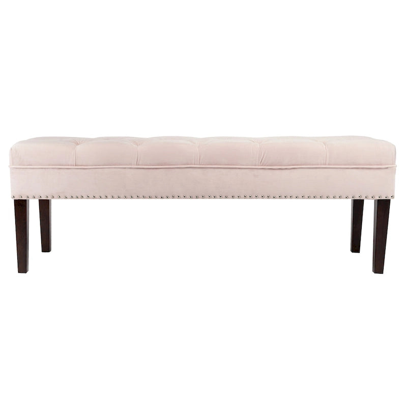 Mid-Century Tufted Upholstered Bench with Nailhead Trim - 7 Colors for 1