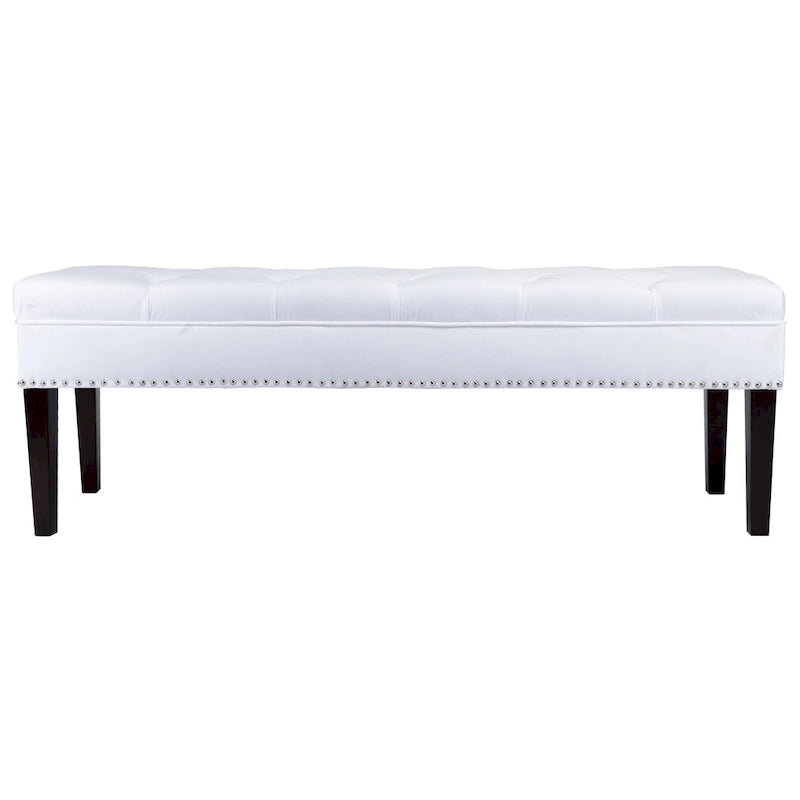 Mid-Century Tufted Upholstered Bench with Nailhead Trim - 7 Colors for 1
