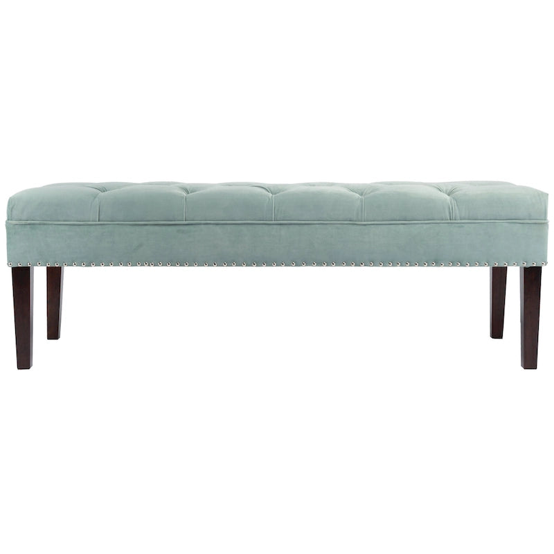 Mid-Century Tufted Upholstered Bench with Nailhead Trim - 7 Colors for 1