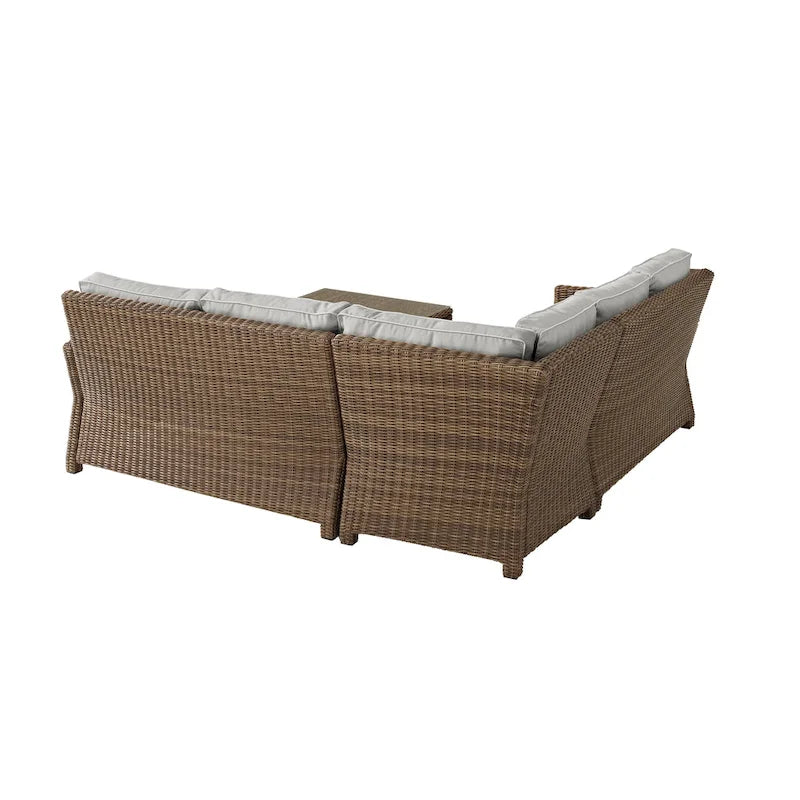 Crosley Bradenton 4Pc Outdoor Wicker Sectional Set