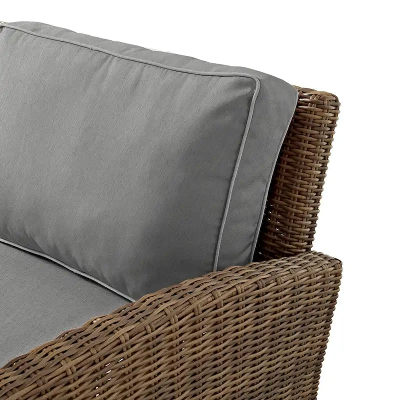 Crosley Bradenton 4Pc Outdoor Wicker Sectional Set