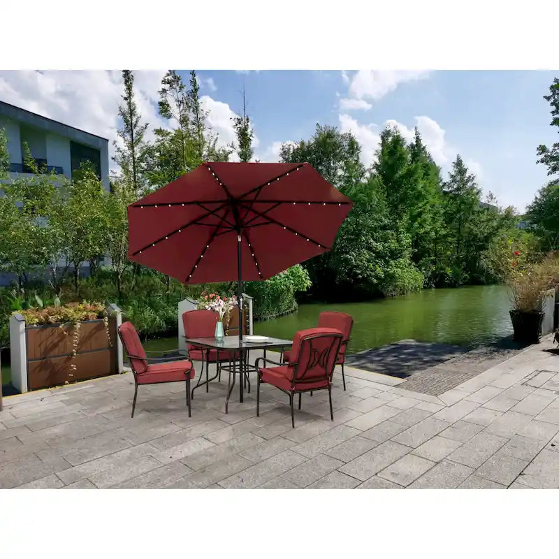 Augusta 5 Piece Outdoor Patio Dining Set with Square Table