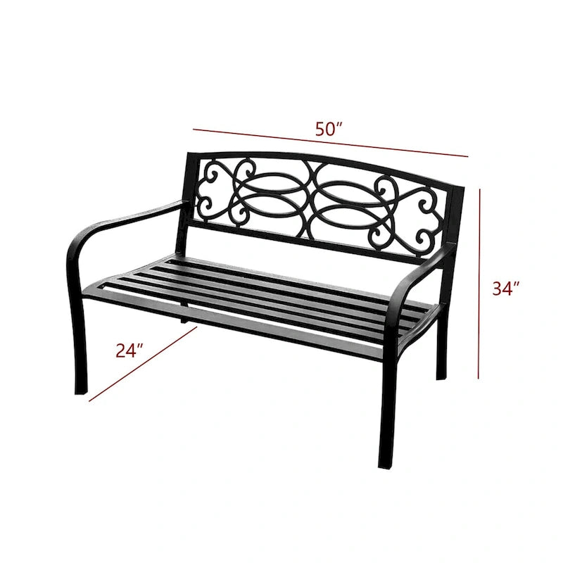 Lotus Home Garden Bench - 34  H x 50  W x 24  D