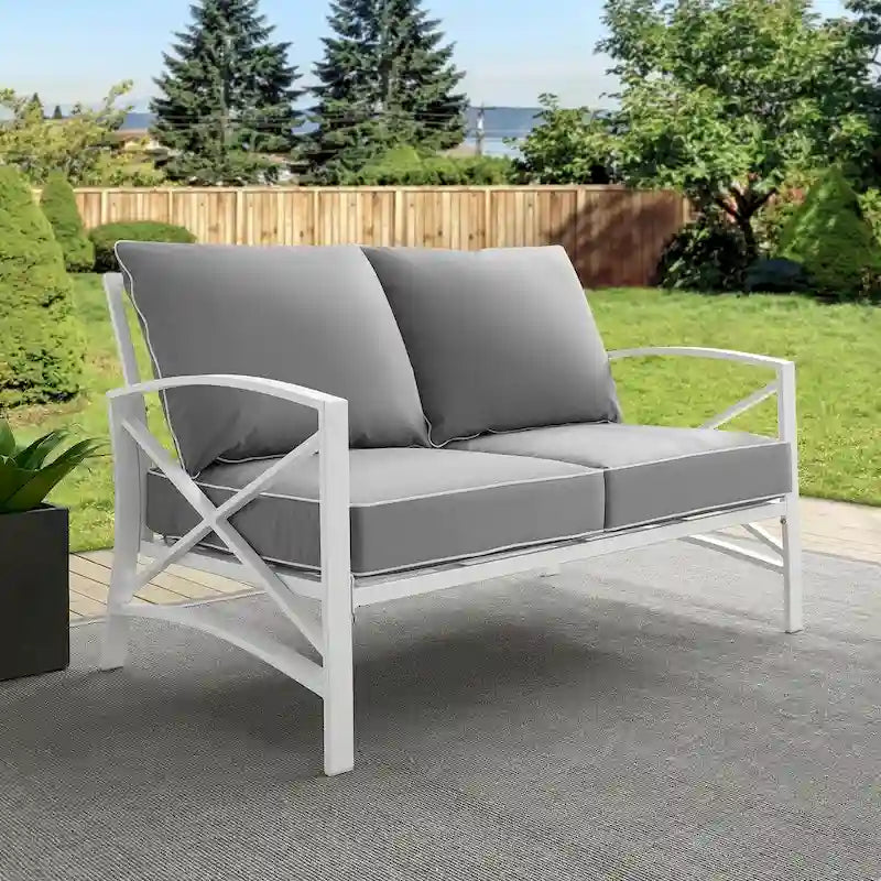 Kaplan Outdoor Metal Loveseat - 54 W x 30.5 D x 32 H