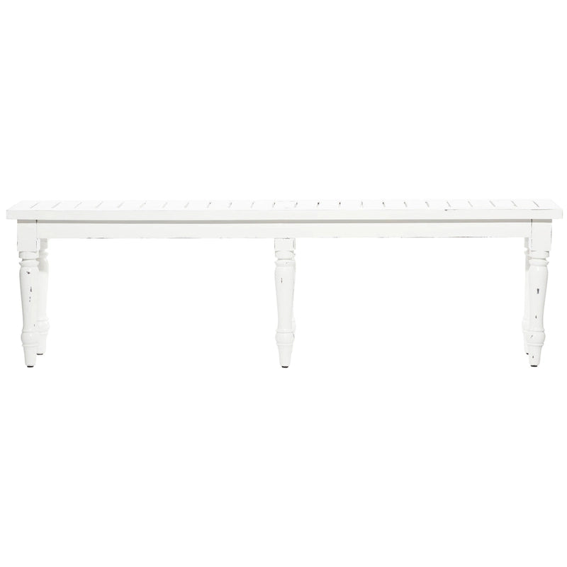 63" Solid Wood Long Slim Bench - White for 3