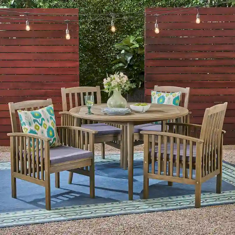 Casa Cushioned Acacia 5-piece Dining Set by Christopher Knight Home