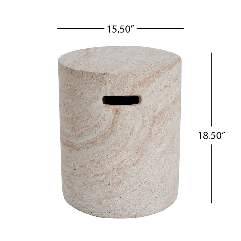 Akin Outdoor Lightweight Concrete Side Table by Christopher Knight Home
