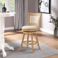 High Back Swivel Counter Stool with Linen Upholstery
