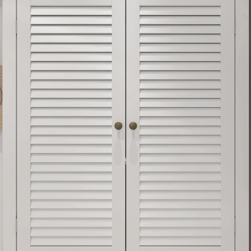 30-Inch Wooden Storage Cabinet with Adjustable Shelves - White