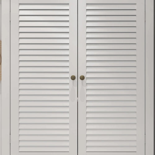 30-Inch Wooden Storage Cabinet with Adjustable Shelves - White