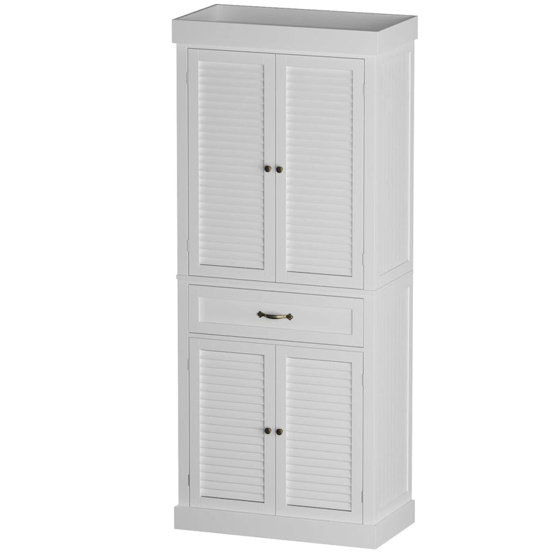 30-Inch Wooden Storage Cabinet with Adjustable Shelves - White