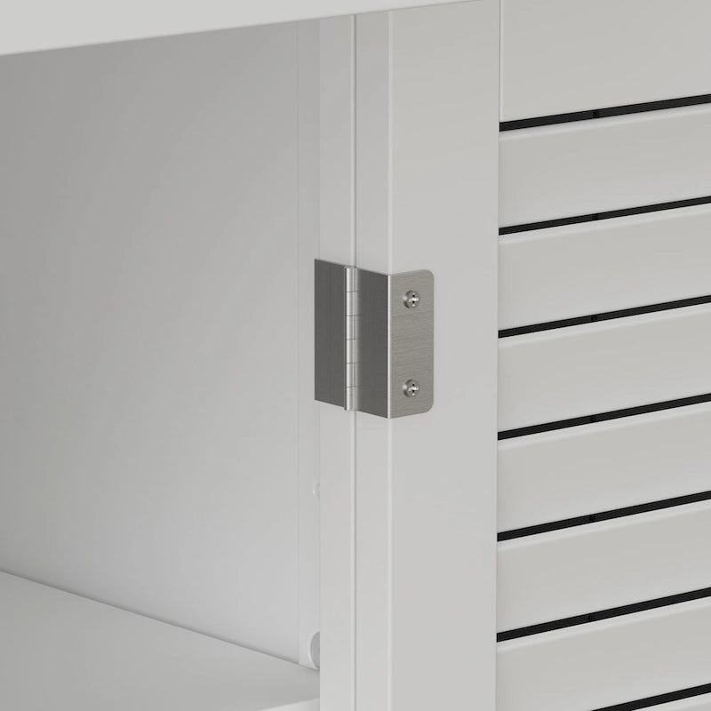 30-Inch Wooden Storage Cabinet with Adjustable Shelves - White