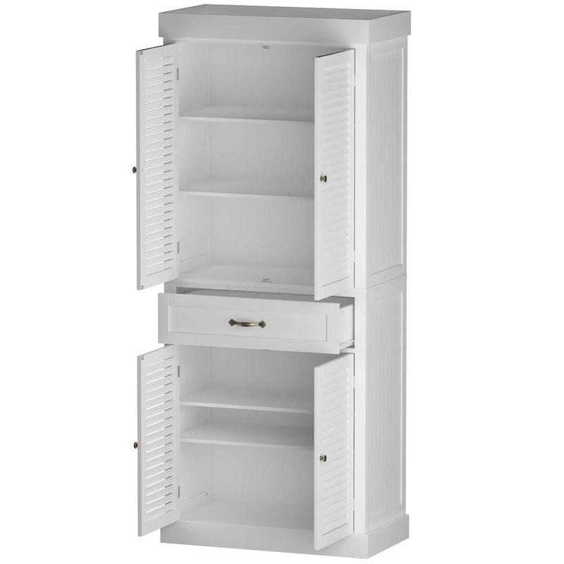 30-Inch Wooden Storage Cabinet with Adjustable Shelves - White