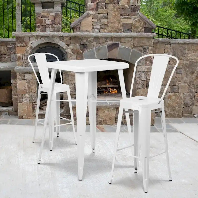 4 Pack 30  High Metal Indoor-Outdoor Barstool with Back - Kitchen Furniture