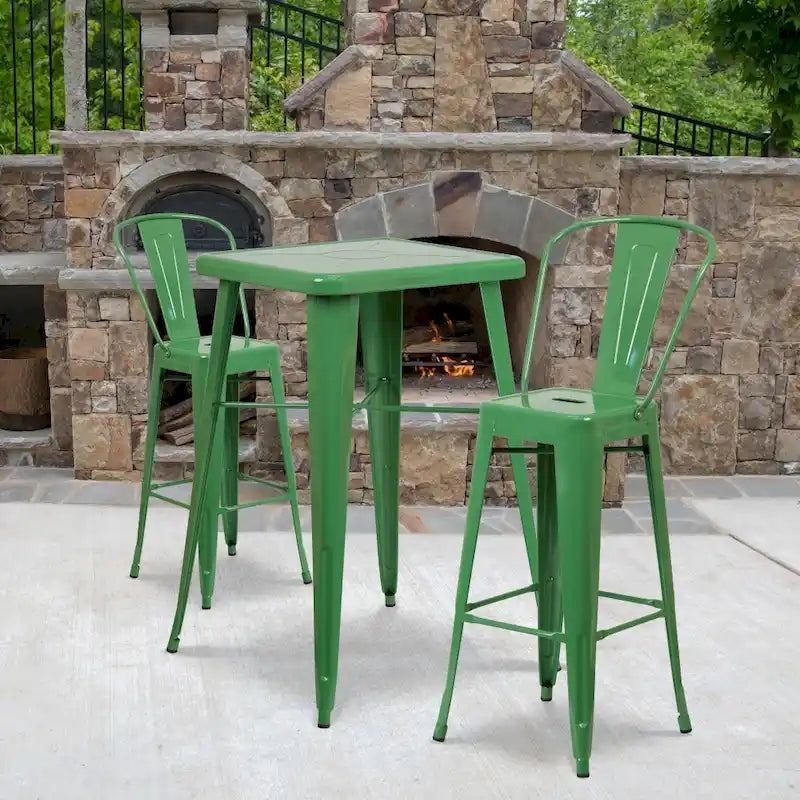 4 Pack 30  High Metal Indoor-Outdoor Barstool with Back - Kitchen Furniture