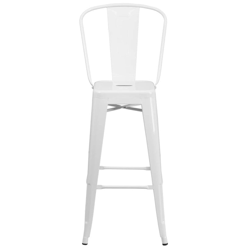 4 Pack 30  High Metal Indoor-Outdoor Barstool with Back - Kitchen Furniture