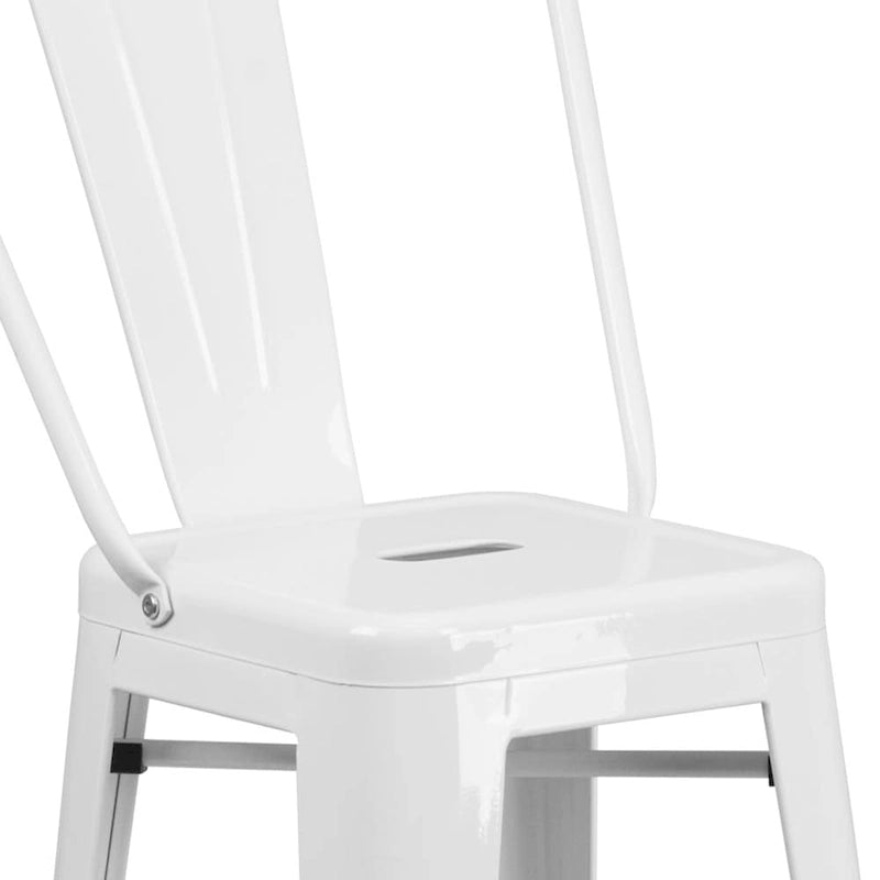 4 Pack 30  High Metal Indoor-Outdoor Barstool with Back - Kitchen Furniture