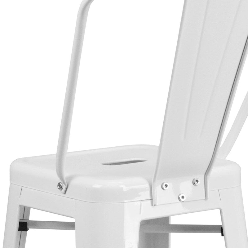 4 Pack 30  High Metal Indoor-Outdoor Barstool with Back - Kitchen Furniture