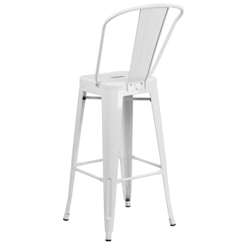 4 Pack 30  High Metal Indoor-Outdoor Barstool with Back - Kitchen Furniture