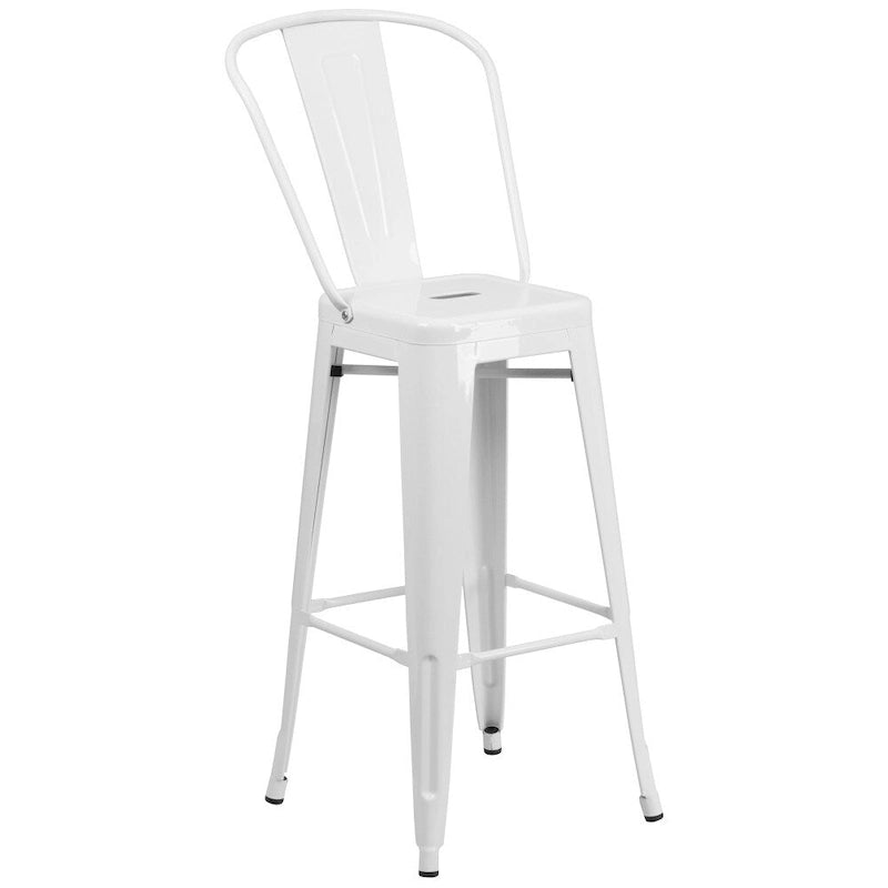 4 Pack 30  High Metal Indoor-Outdoor Barstool with Back - Kitchen Furniture